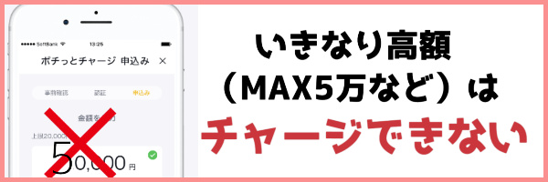 いきなり高額チャージはできない